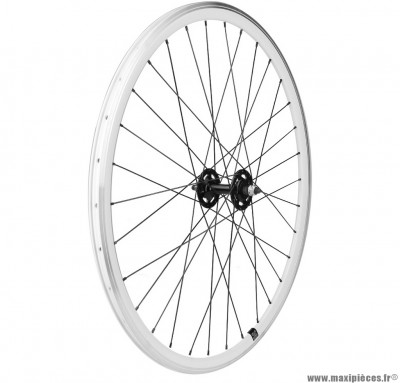 Roue avant 700c fixie blanche alu 30mm marque Vélox