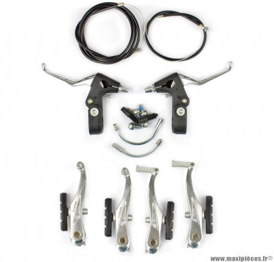 Ensemble complet frein v-brake avant et arrière alu + nylon composite marque WTP - Matériel pour Vélo
