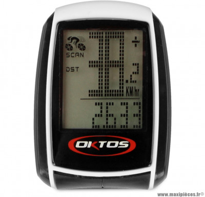 Compteur (20 fonctions) sans fil marque Oktos - Accessoire vélo