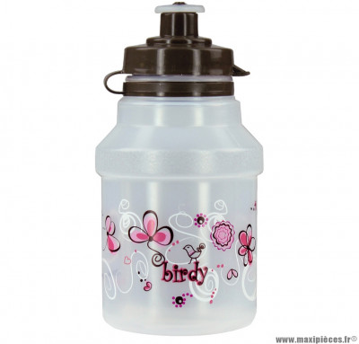 Bidon fille birdy blanc et rose 300ml marque Polisport- Equipement cycle