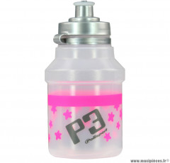 Bidon fille star blanc et rose 300ml marque Polisport- Equipement cycle