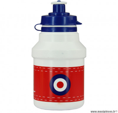 Bidon garçon target blanc et rouge 300ml marque Polisport- Equipement cycle