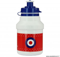 Bidon garçon target blanc et rouge 300ml marque Polisport- Equipement cycle