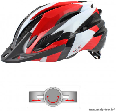 Casque vélo in mold adulte rouge/ blanc (taille 58/62) marque Oktos- Equipement cycle