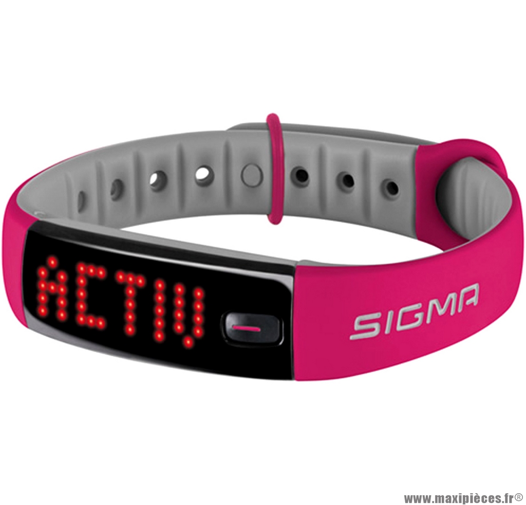 Bracelet activo connecte rose et gris marque Sigma- Equipement cycle