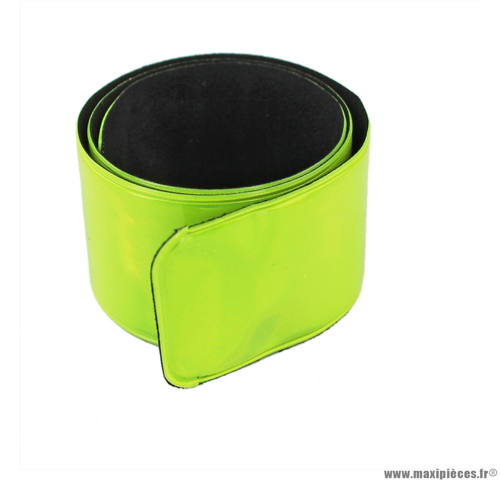 Brassard enrouleur 3x38 cm jaune fluo - Accessoire Vélo Pas Cher