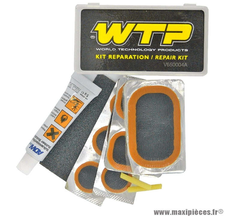 Nécessaire réparation - (rustines + tube dissolution) marque WTP - Accessoire vélo