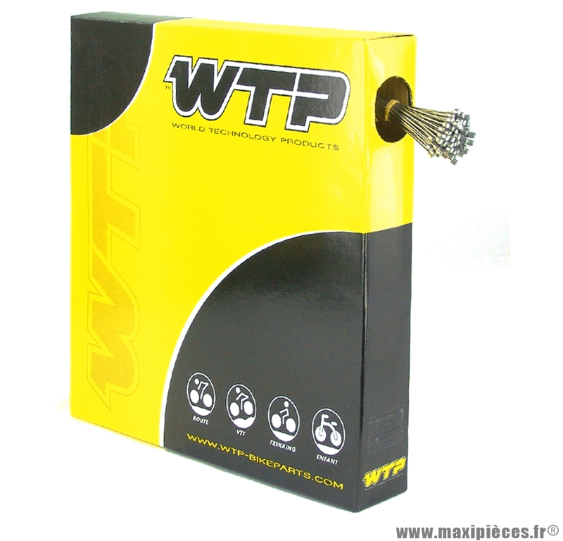 Câble dérailleur vélo acier inoxydable (boite de 100) 200cm (v723a) marque WTP - Pièce vélo