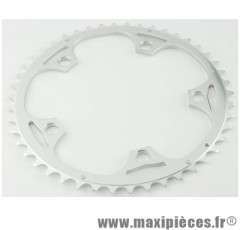 Plateau 52 dents route diamètre 130 extérieur argent alize (comp.shimano) marque Spécialités TA - Matériel pour Vélo