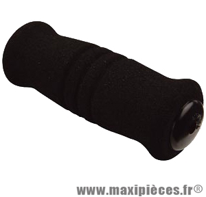 Poignée VTT mousse enfant noir avec bouchon 80mm (paire) - Accessoire Vélo Pas Cher