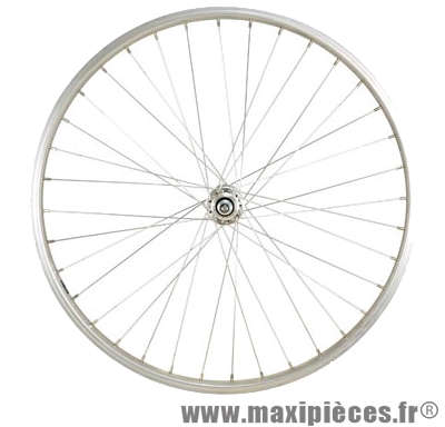 Roue VTT 24 pouces avant écrou axe plein alu argent - Accessoire Vélo Pas Cher