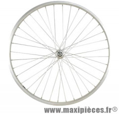 Roue VTT 26 pouces avant écrou axe plein jante argent alu - Accessoire Vélo Pas Cher