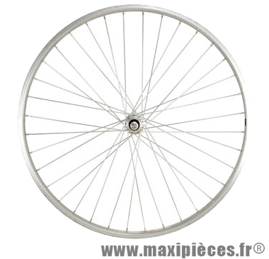 Roue VTC 28 pouces arrière écrou rl a visser jante argent axe plein alu - Accessoire Vélo Pas Cher