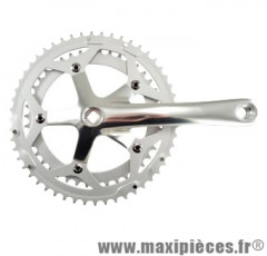 Pédalier route double 52-42d l170 lasco plateaux et manivelles argent (axe 113) - Accessoire Vélo Pas Cher