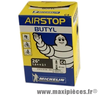 Chambre à air de VTT 26x1.45/2.60 vp c4 (26-8m) marque Michelin - Pièce Vélo