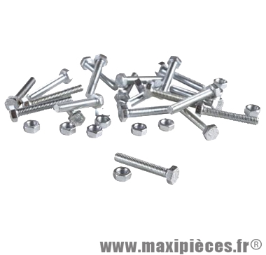 Boulon 6 pans 5 x 10 (boite de 100) - Accessoire Vélo Pas Cher