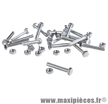 Boulon 6 pans 6 x 20 (boite de 100) - Accessoire Vélo Pas Cher