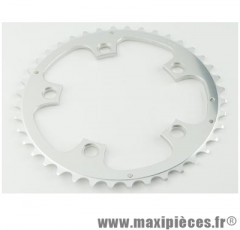 Plateau 51 dents route diamètre 110 extérieur argent zephyr (comp. Shimano) marque Spécialités TA - Matériel pour Vélo