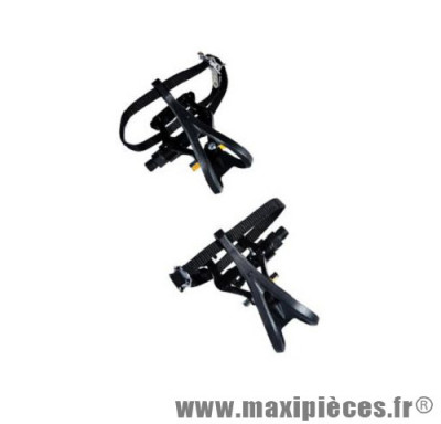 Pédale route alu profilée argent d9/16 avec cales pieds (paire) - Accessoire Vélo Pas Cher