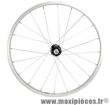 Roue VTT 20 pouces avant écrou axe plein jante alu / moyeu acier - Accessoire Vélo Pas Cher