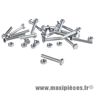 Boulon 6 pans 5 x 25 (boite de 100) - Accessoire Vélo Pas Cher