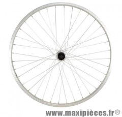 ROUE 700 COURSE ARRIERE JANTE ALU DOUBLE PAROI ARGENT FREIN PATIN