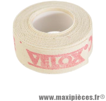 Fond de jante adhésif 19mm haute résistance coton (rouleau de 2m) marque Vélox