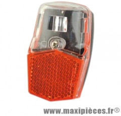 Eclairage vélo dynamo arrière sur garde boue fonction safe stop (blister) - Accessoire Vélo Pas Cher