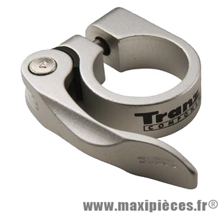 Collier tige de selle VTT/VTC d28.6 mm argent alu + serrage rapide - Accessoire Vélo Pas Cher