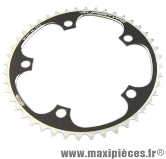 Plateau 44 dents route diamètre 130 intérieur noir 10/9v. marque Miche - Pièce Vélo