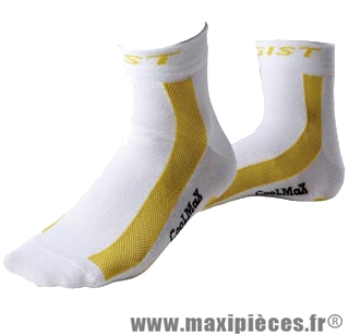 Socquette été coolmax climatic blanche/jaune 44-47 (paire) marque GIST - Casque Vélo pour cycliste