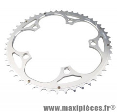 Plateau 46 dents route diamètre 130 extérieur argent 10/9v. marque Miche - Pièce Vélo