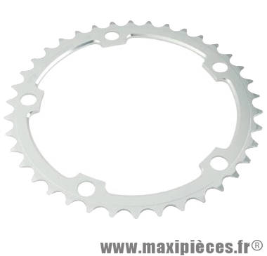 Plateau 38 dents route diamètre 130 intérieur argent 10/9v. marque Miche - Pièce Vélo