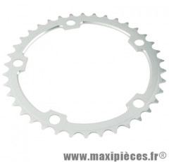 Plateau 38 dents route diamètre 130 intérieur argent 10/9v. marque Miche - Pièce Vélo