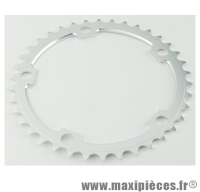 Plateau 42 dents route diamètre 130 intérieur argent 10/9v. marque Miche - Pièce Vélo