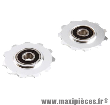 Galet dérailleur 9/10v. a roulements argent (x2) (adapt. shimano) marque Atoo - Matériel pour Vélo