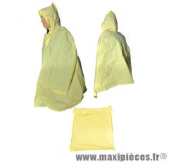 Poncho pluie pvc jaune avec poche de rangement - Accessoire Vélo Pas Cher