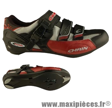Chaussure route chain vuelta argent/rouge t41 (paire) - Accessoire Vélo Pas Cher pour cycliste