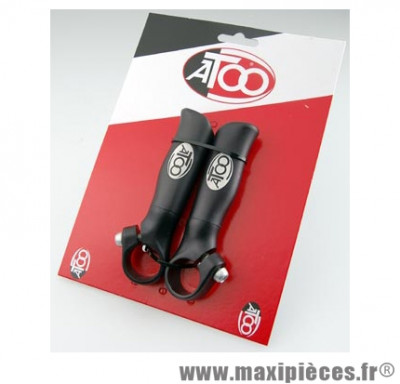 Embout de cintre VTT alu forge noir mat (paire) marque Atoo - Matériel pour Vélo