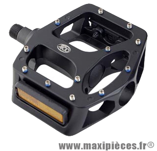 Pédale BMX plateforme alu ergots démontables noire d9/16 (paire) marque Atoo - Matériel pour Vélo