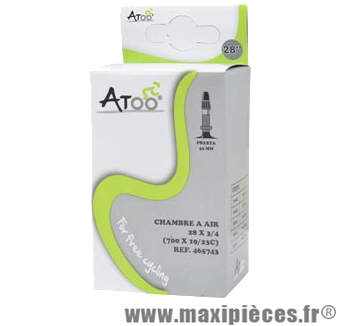 Chambre à air de route 700x20/23 vp valve 43mm marque Atoo - Matériel pour Vélo