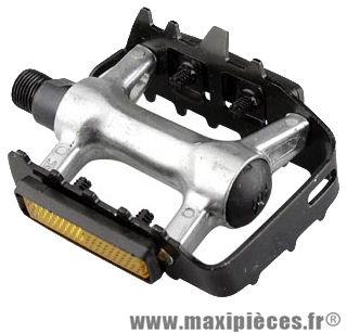 Pédale VTT alu argent/noire (paire) - Accessoire Vélo Pas Cher