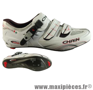 Chaussure route chain nova blanc t39 semelle carbone (paire) - Accessoire Vélo Pas Cher pour cycliste