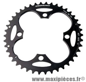 Plateau 42 dents VTT triple diamètre 104 extérieur noir 4 branches zicral 9v marque Stronglight - Pièce Vélo