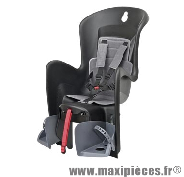 Porte bébé arrière sur porte bagage bilby cfs noir coussin gris -22kgs marque Polisport - Pièce Vélo