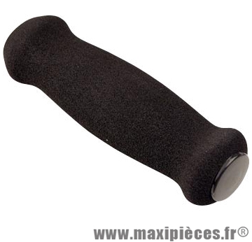 Poignée VTT mousse noir avec bouchon 115mm (paire) - Accessoire Vélo Pas Cher