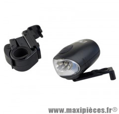 Eclairage vélo ss pile avant m-wave 3 leds 3 fcts dynamo manuelle - Accessoire Vélo Pas Cher