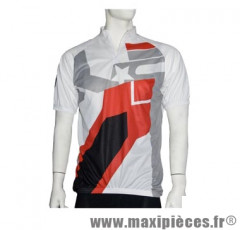 Maillot mc top cool blanc/rouge/gris (taille S) marque No Contest - Accessoire Vélo