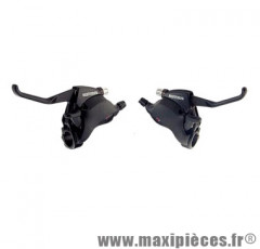 Levier/manette VTT 8v. v brake alu noir 2 doigts av. cable + gaine (paire) marque Atoo - Matériel pour Vélo