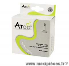 Chambre à air de VTT 26x1.5/2.00 vs avec liquide anti-crevaison marque Atoo - Matériel pour Vélo